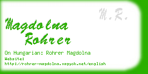 magdolna rohrer business card